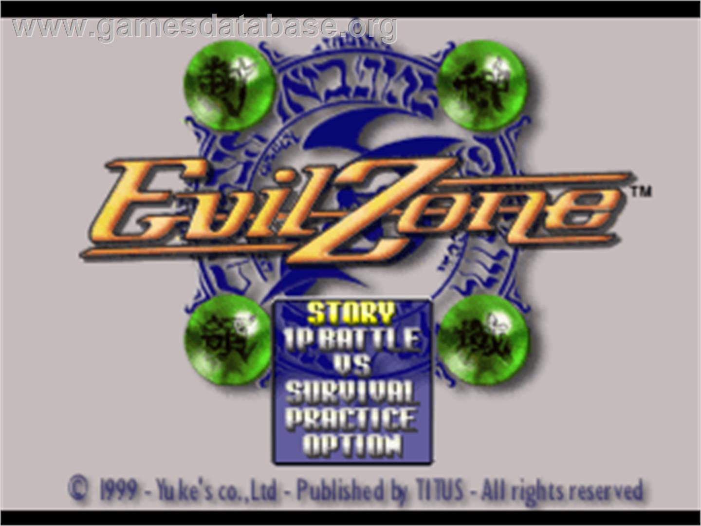 Evil Zone - Sony Playstation - Artwork - Title Screen