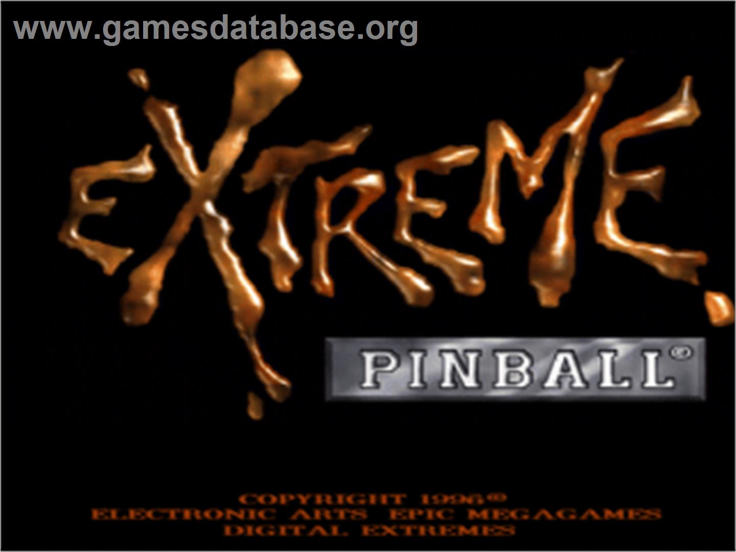 Extreme Pinball - Sony Playstation - Artwork - Title Screen