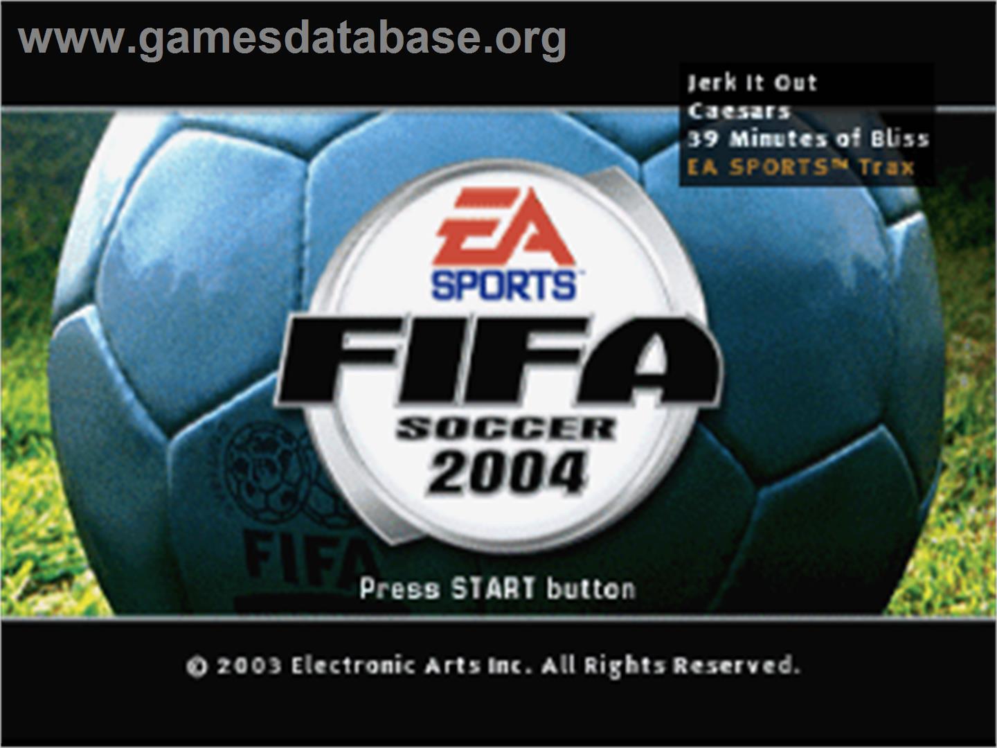 FIFA Soccer 2004 - Sony Playstation - Artwork - Title Screen