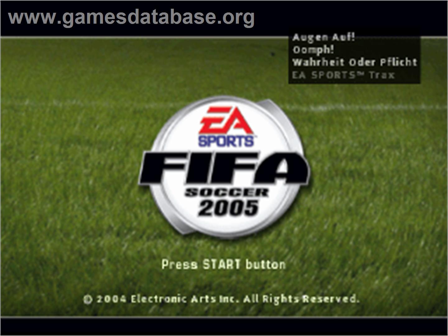 FIFA Soccer 2005 - Sony Playstation - Artwork - Title Screen