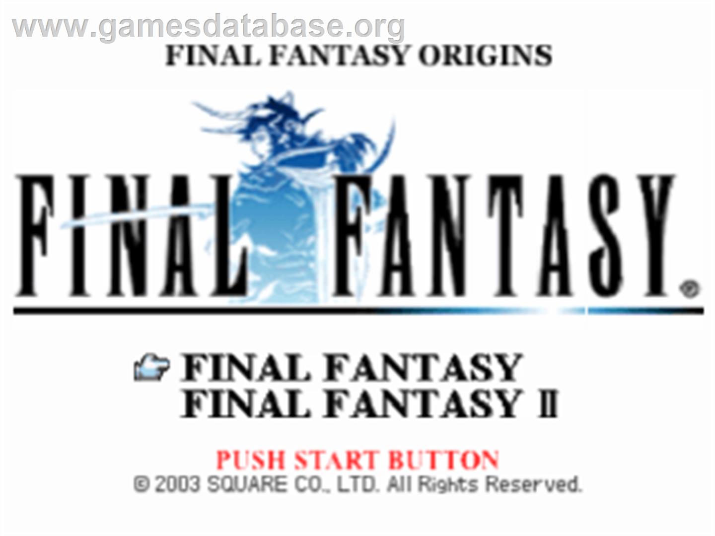 Final Fantasy Origins - Sony Playstation - Artwork - Title Screen