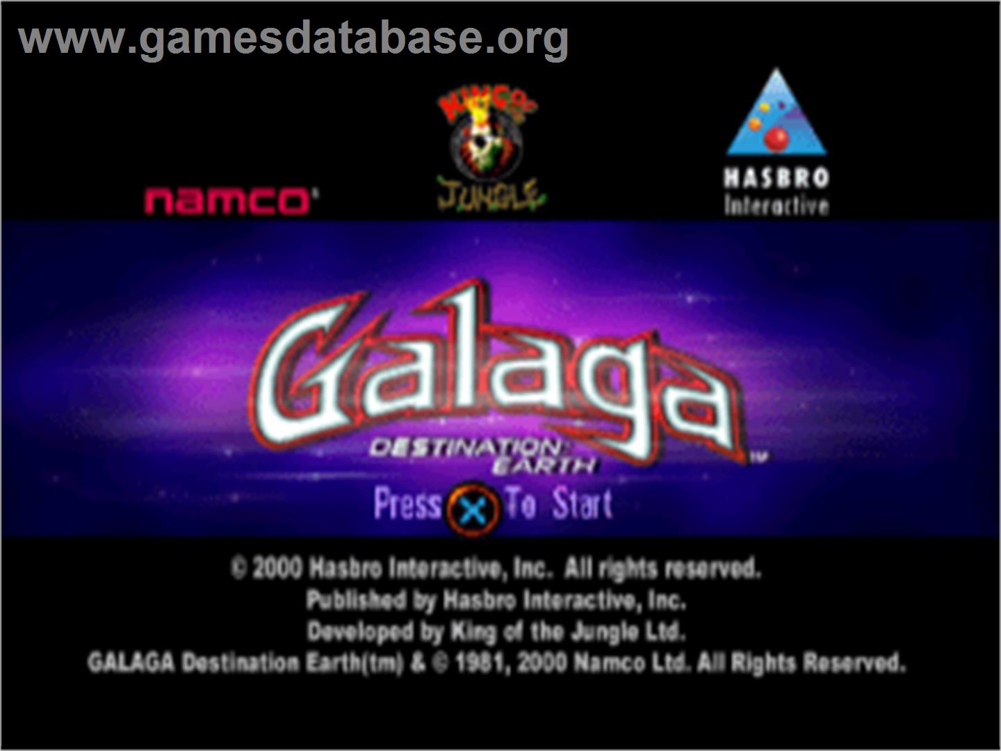 Galaga: Destination Earth - Sony Playstation - Artwork - Title Screen
