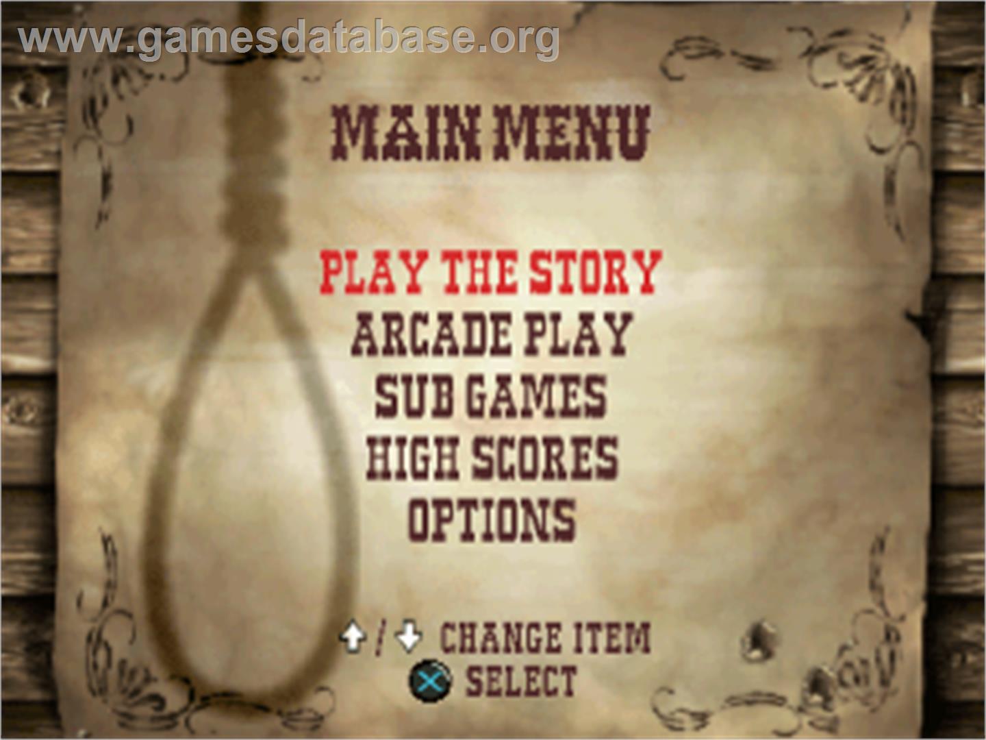 Gunfighter: The Legend of Jesse James - Sony Playstation - Artwork - Title Screen