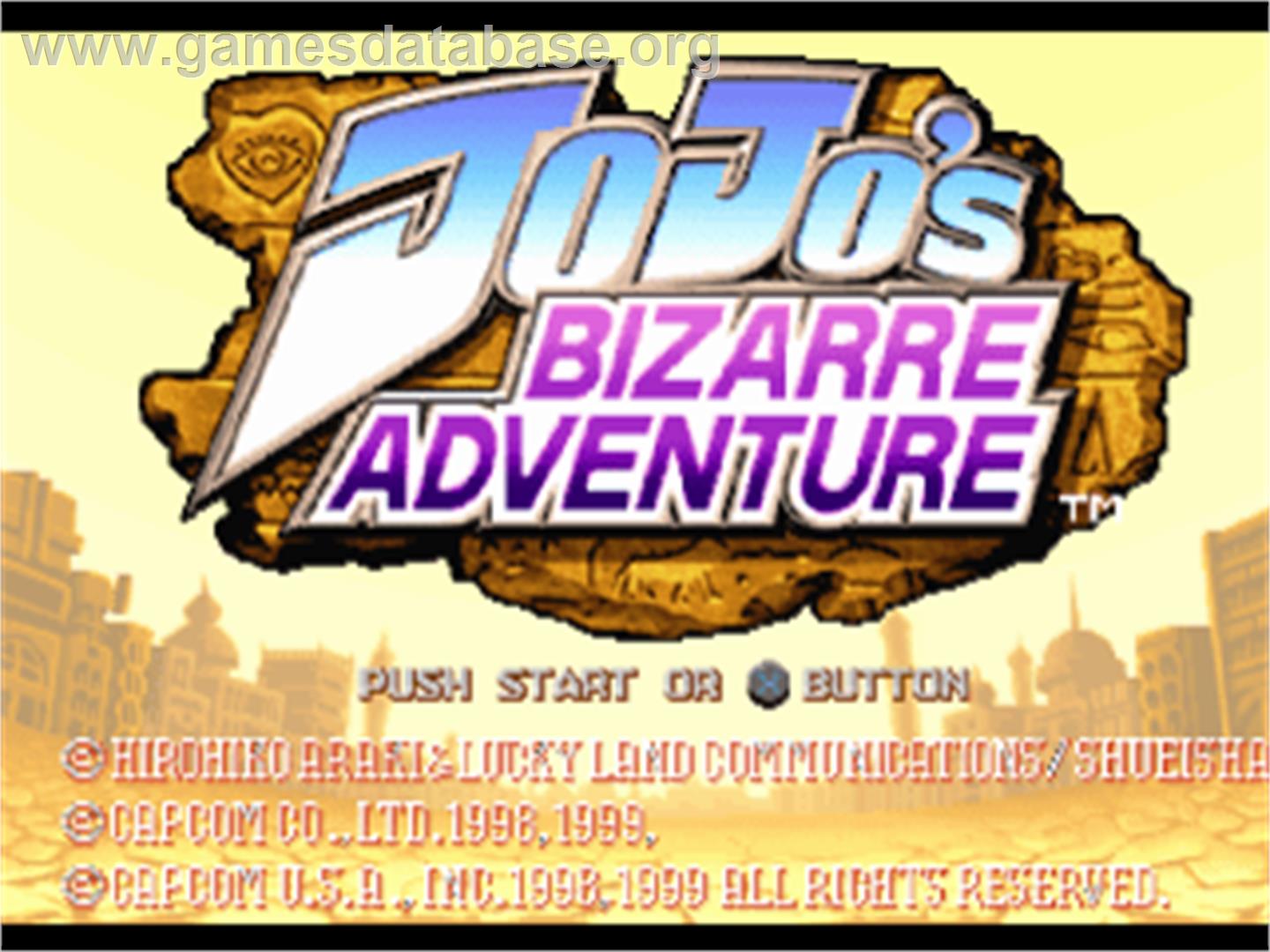 JoJo's Bizarre Adventure - Sony Playstation - Artwork - Title Screen