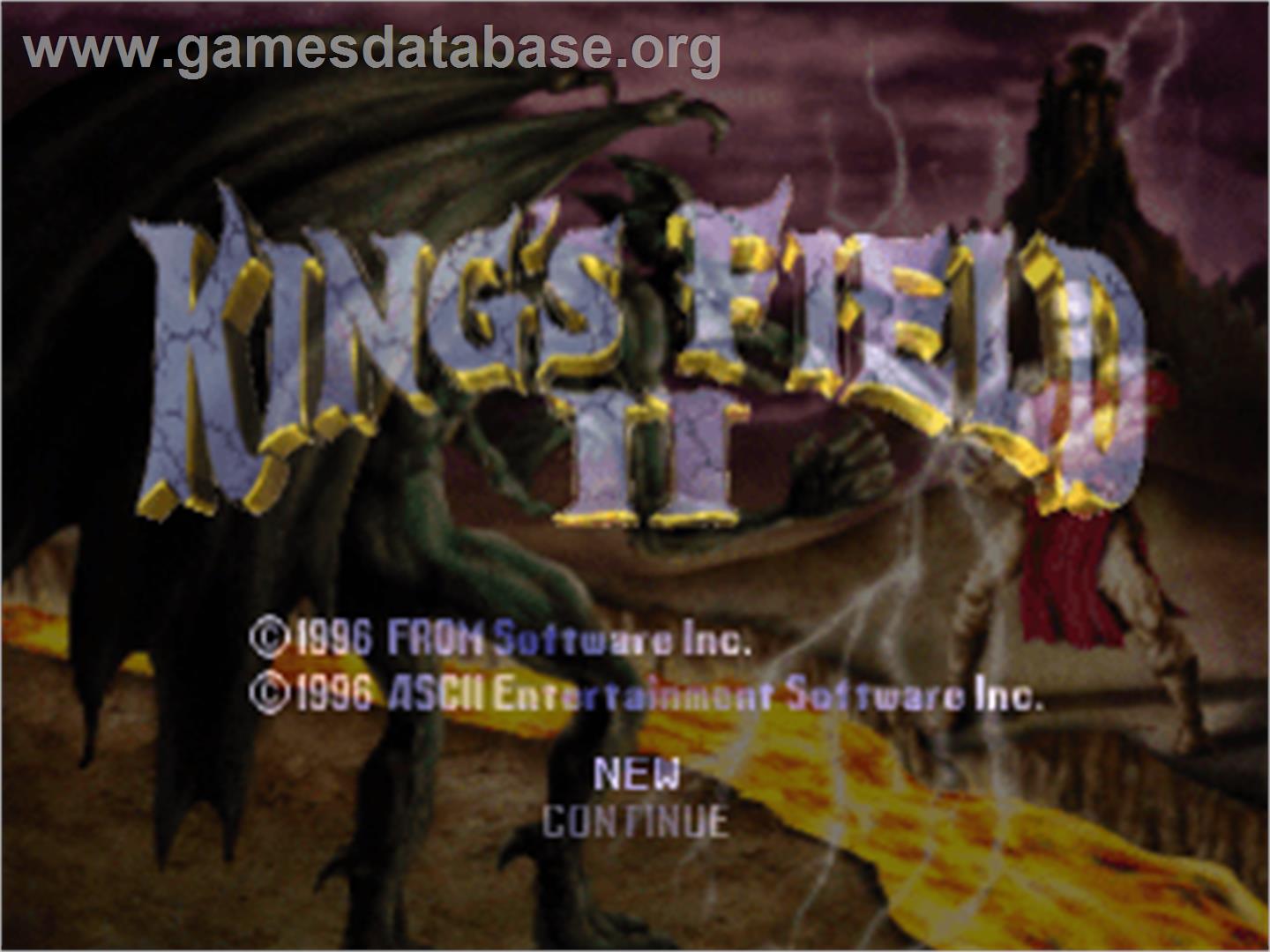 King's Field II - Sony Playstation - Artwork - Title Screen