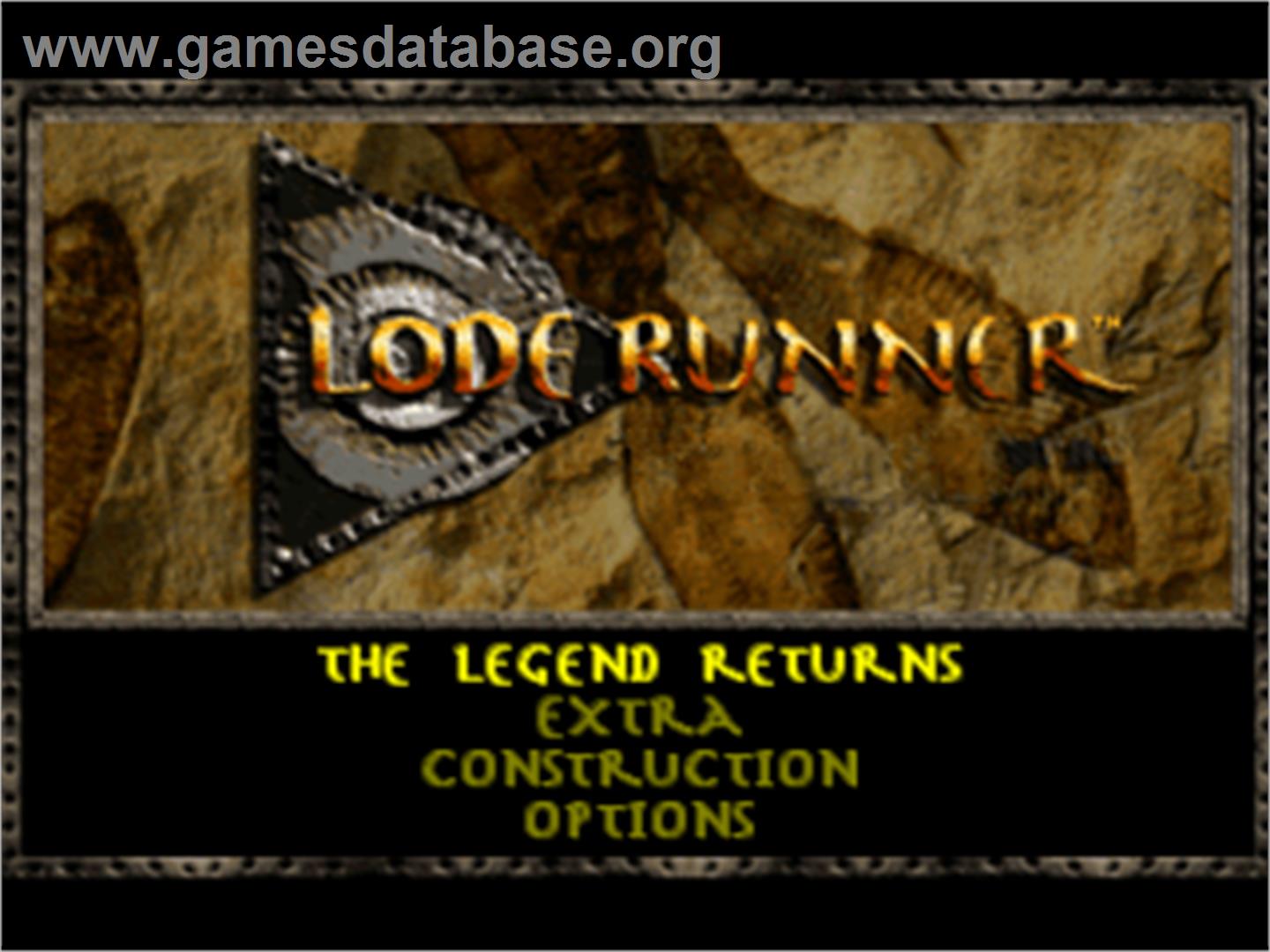 Lode Runner: The Legend Returns - Sony Playstation - Artwork - Title Screen
