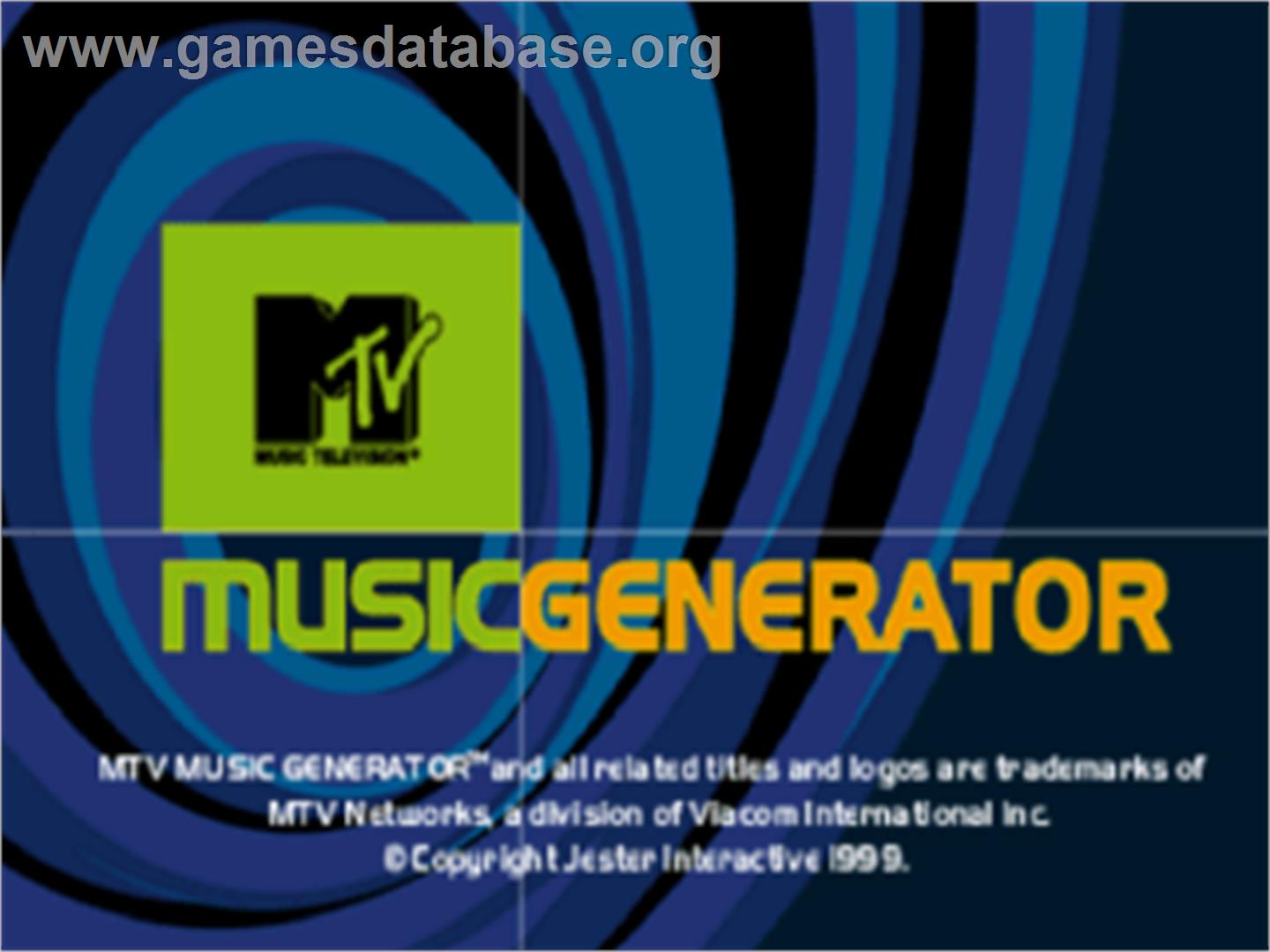 MTV: Music Generator - Sony Playstation - Artwork - Title Screen
