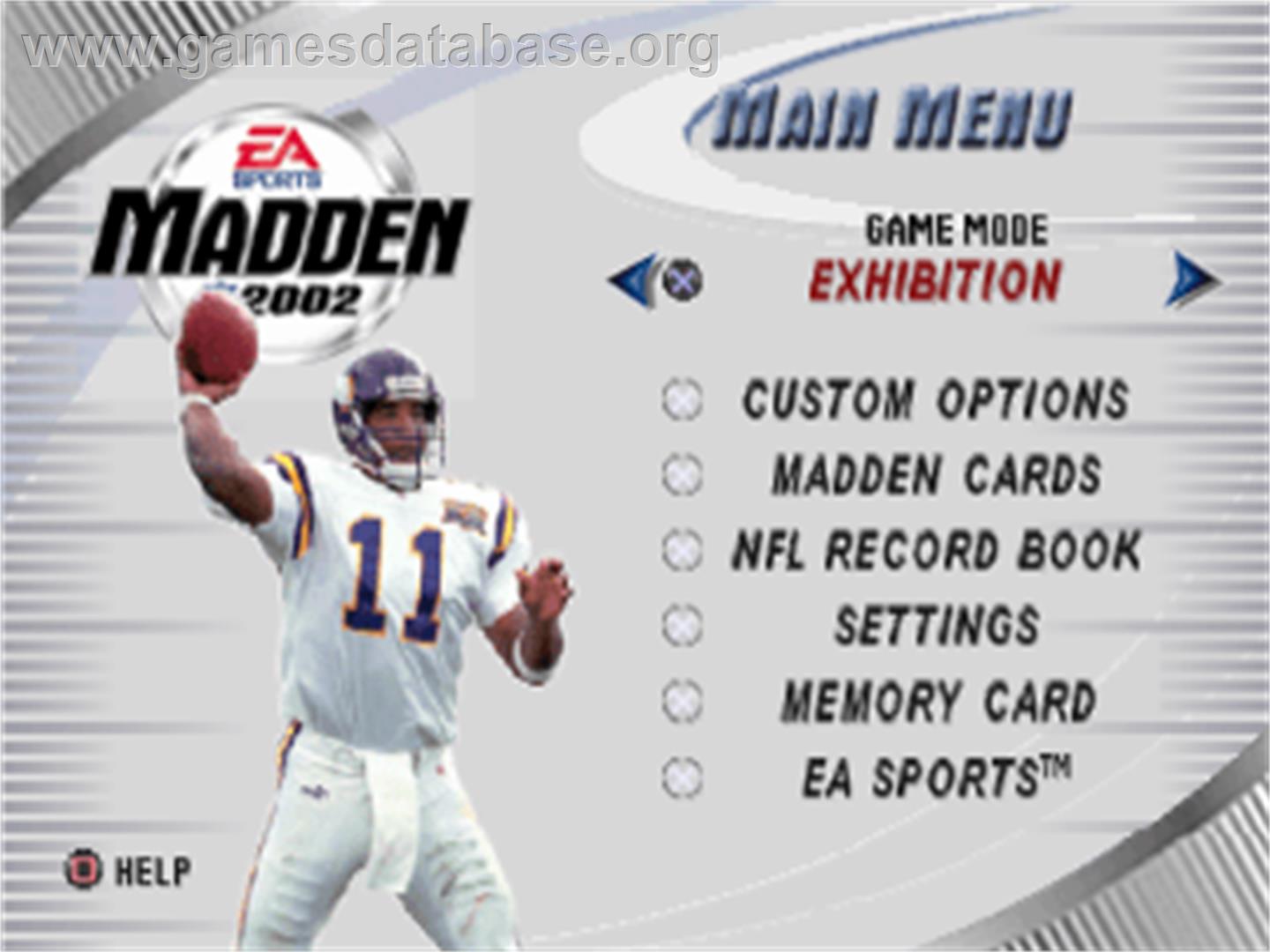 Madden NFL 2002 - Sony Playstation - Artwork - Title Screen