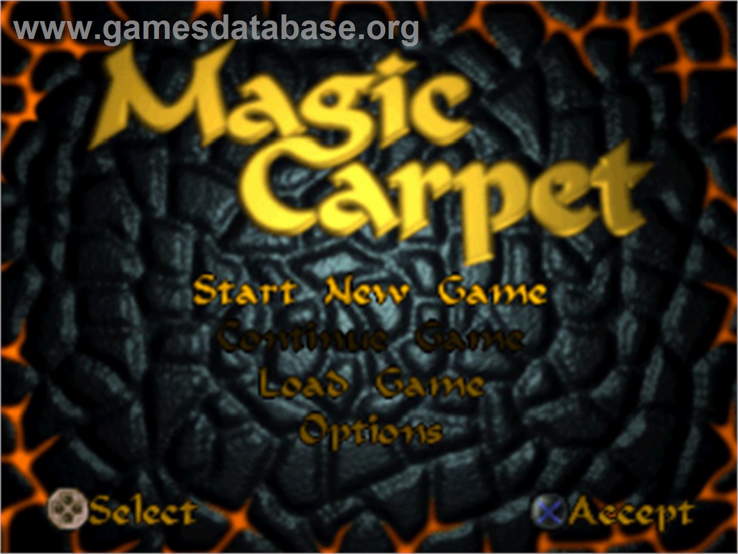 Magic Carpet - Sony Playstation - Artwork - Title Screen