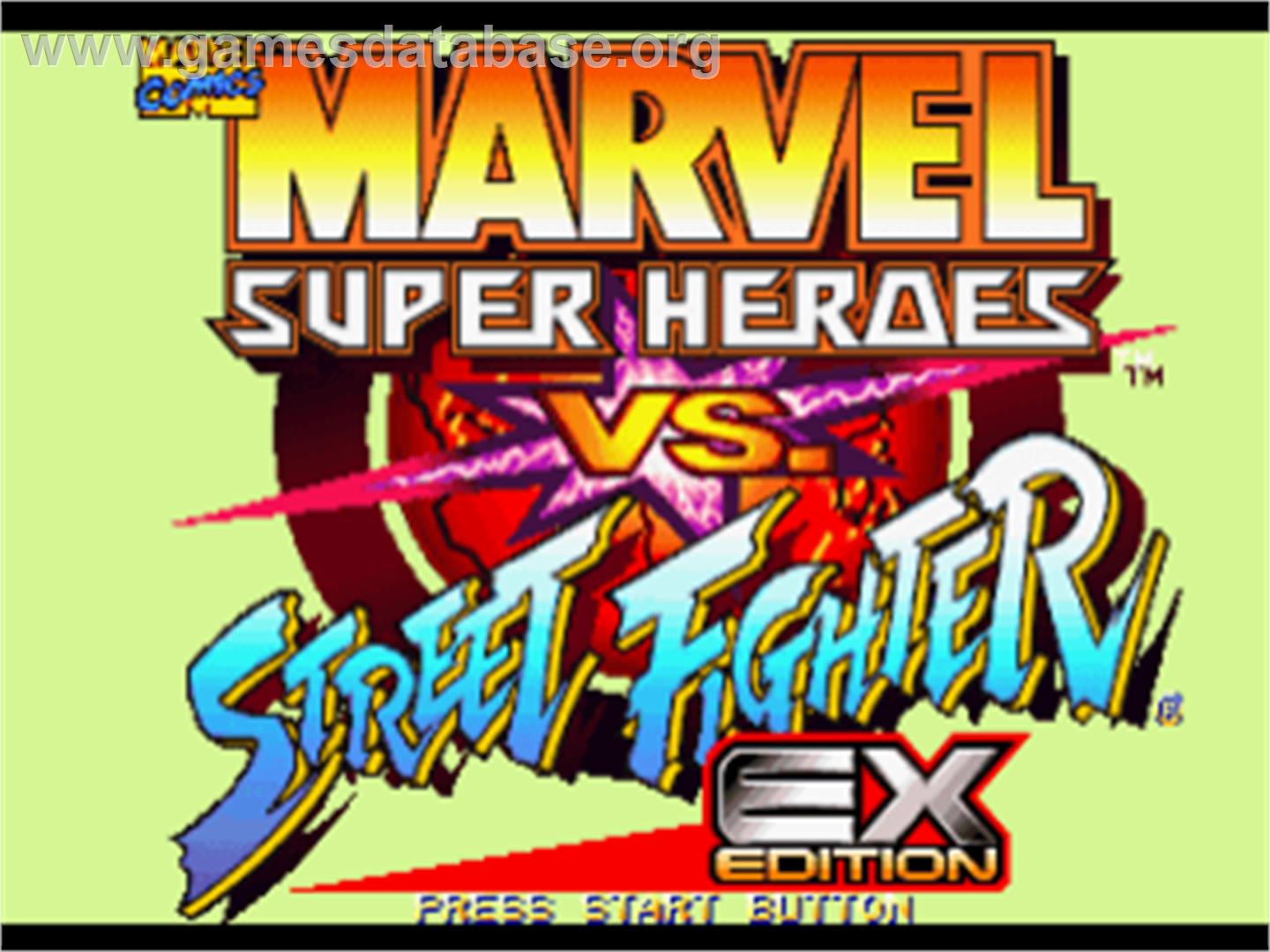 Marvel Super Heroes Vs. Street Fighter - Sony Playstation - Artwork - Title Screen
