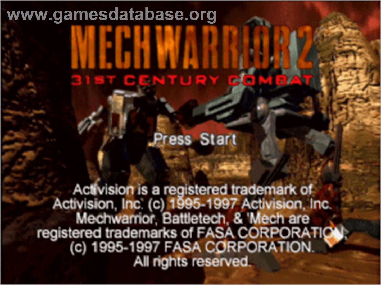 MechWarrior 2: 31st Century Combat - Sony Playstation - Artwork - Title Screen