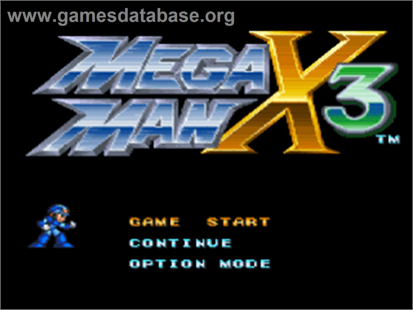 Mega Man X3 - Sony Playstation - Artwork - Title Screen
