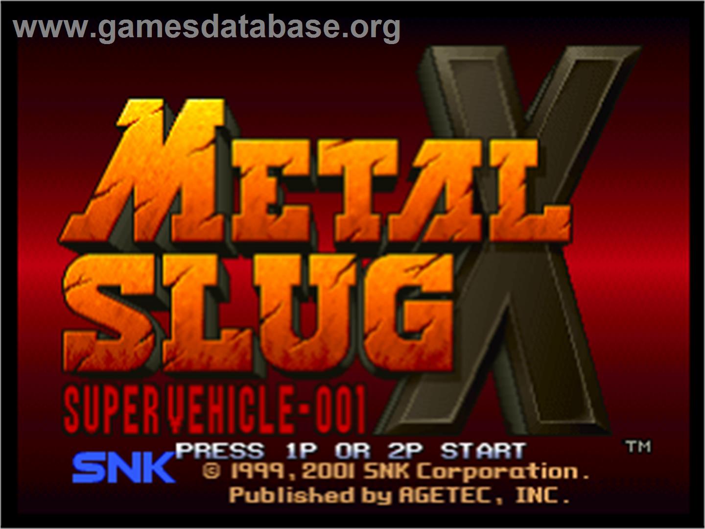 Metal Slug X: Super Vehicle - 001 - Sony Playstation - Artwork - Title Screen