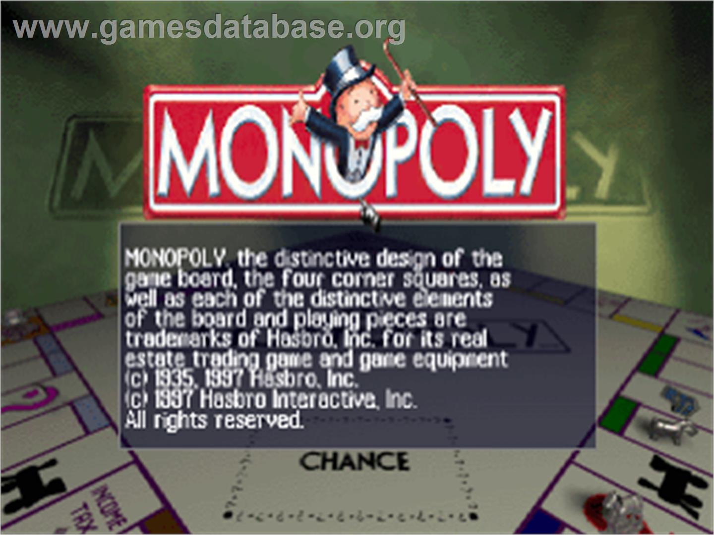 Monopoly - Sony Playstation - Artwork - Title Screen