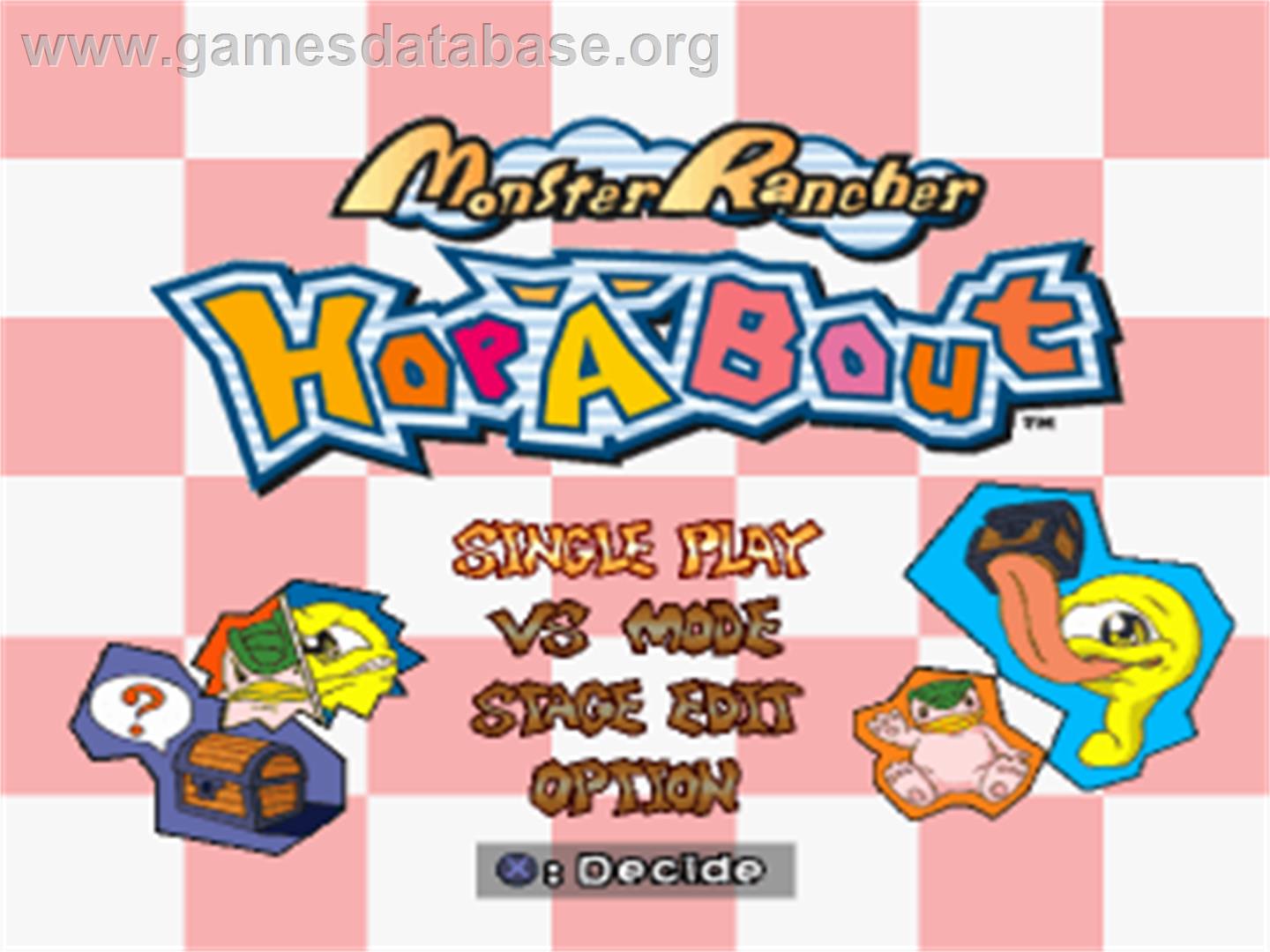Monster Rancher Hop-A-Bout - Sony Playstation - Artwork - Title Screen