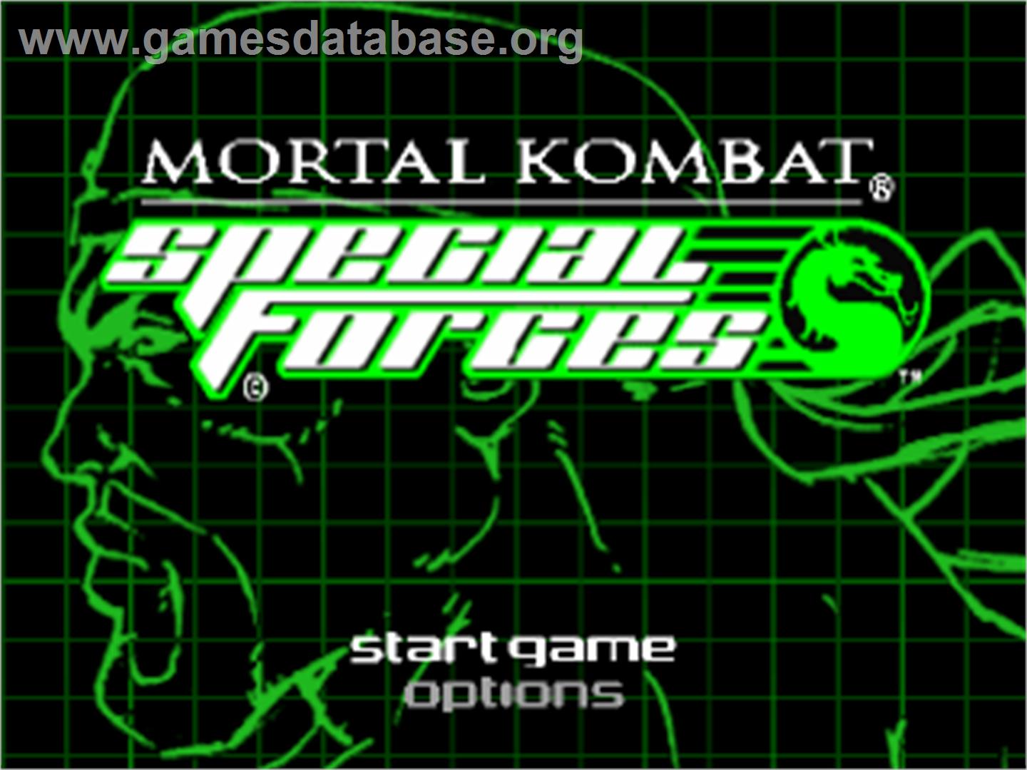 Mortal Kombat: Special Forces - Sony Playstation - Artwork - Title Screen