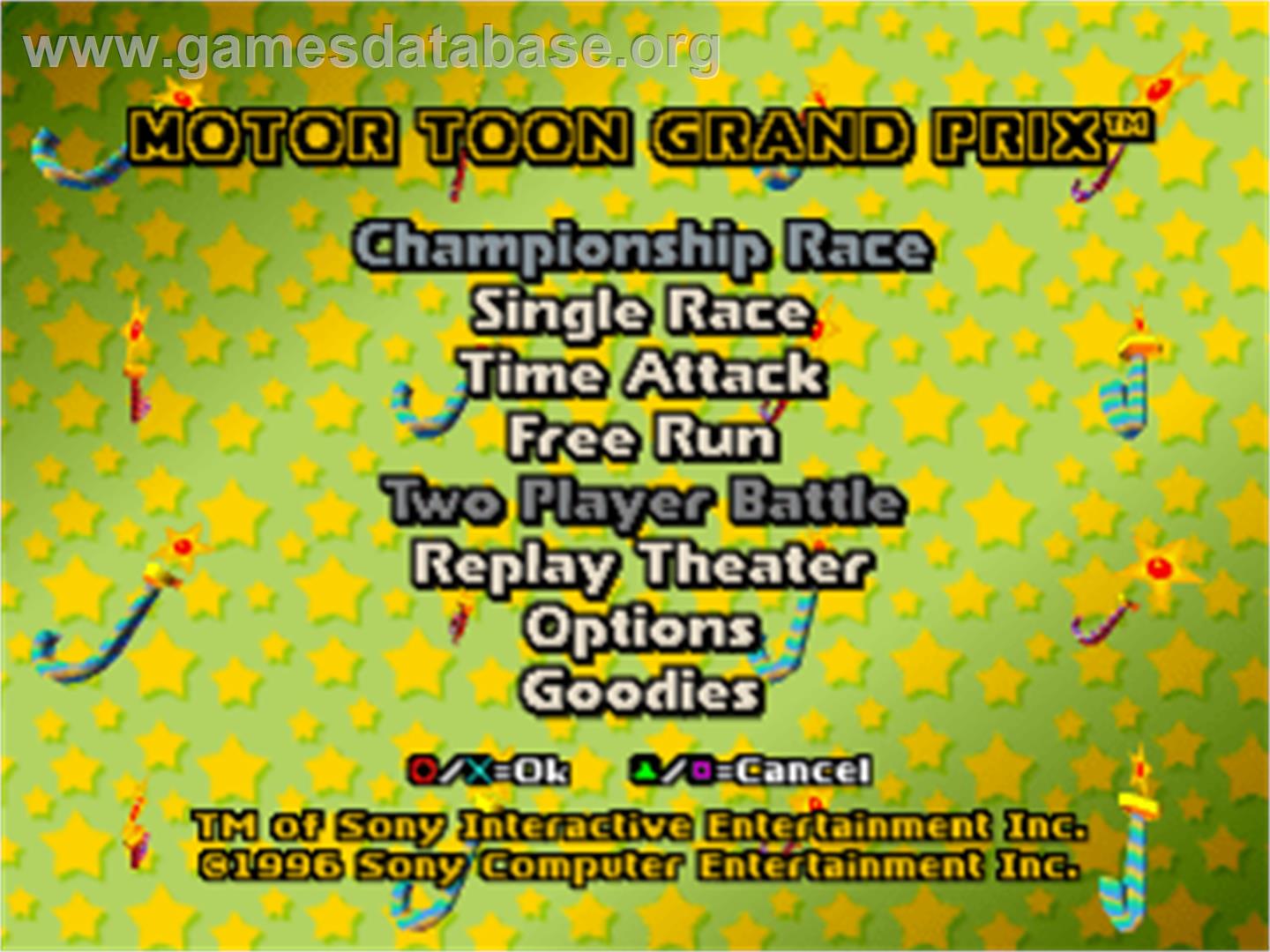 Motor Toon Grand Prix - Sony Playstation - Artwork - Title Screen