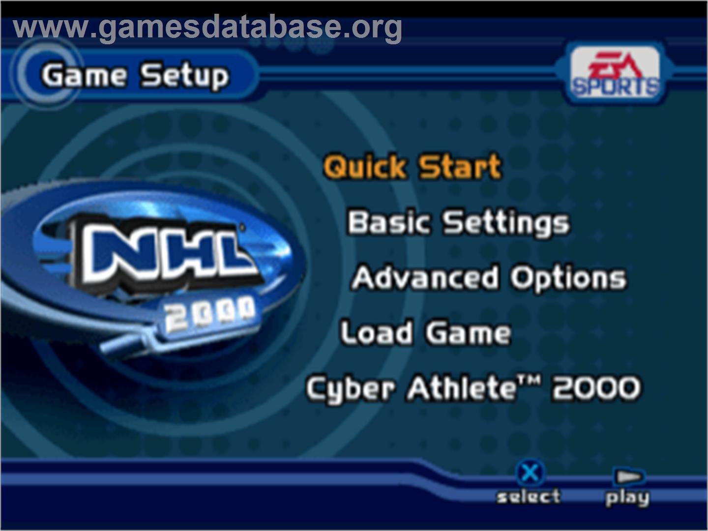 NHL 2000 - Sony Playstation - Artwork - Title Screen