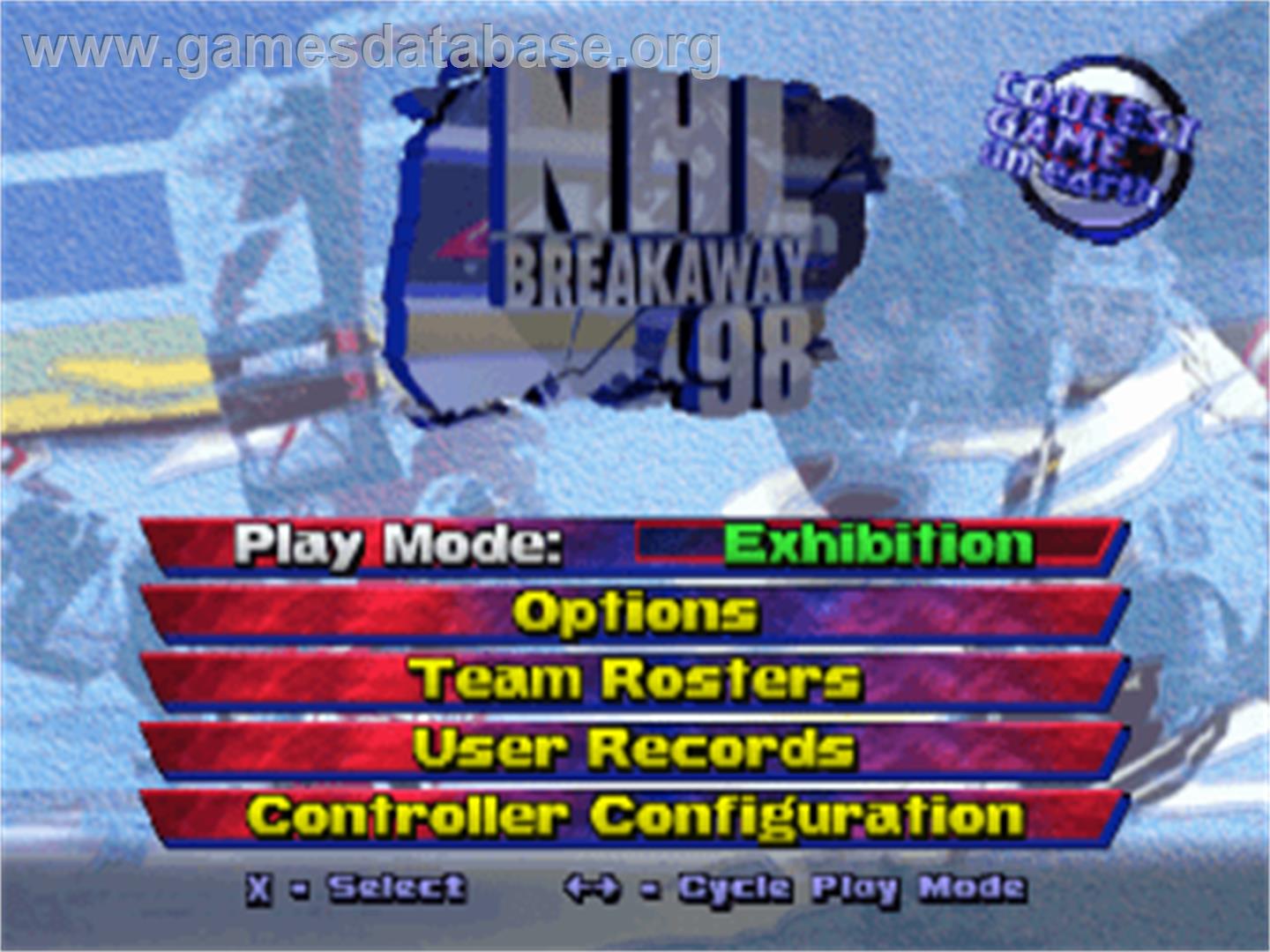 NHL Breakaway 98 - Sony Playstation - Artwork - Title Screen