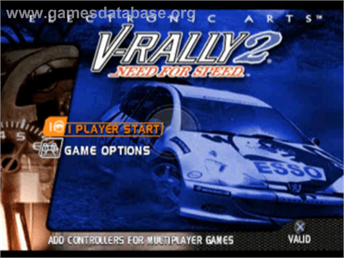 Need for Speed: V-Rally 2 - Sony Playstation - Artwork - Title Screen