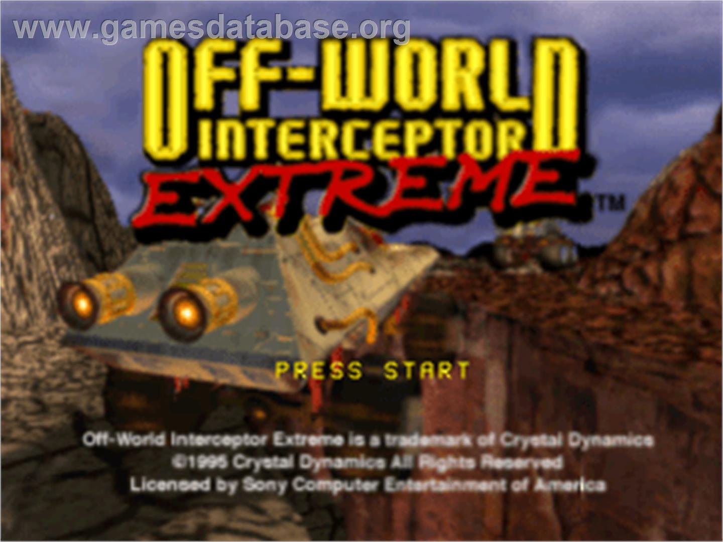 Off-World Interceptor Extreme - Sony Playstation - Artwork - Title Screen