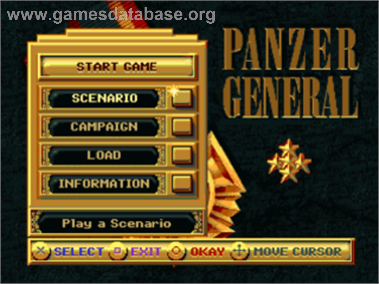 Panzer General - Sony Playstation - Artwork - Title Screen