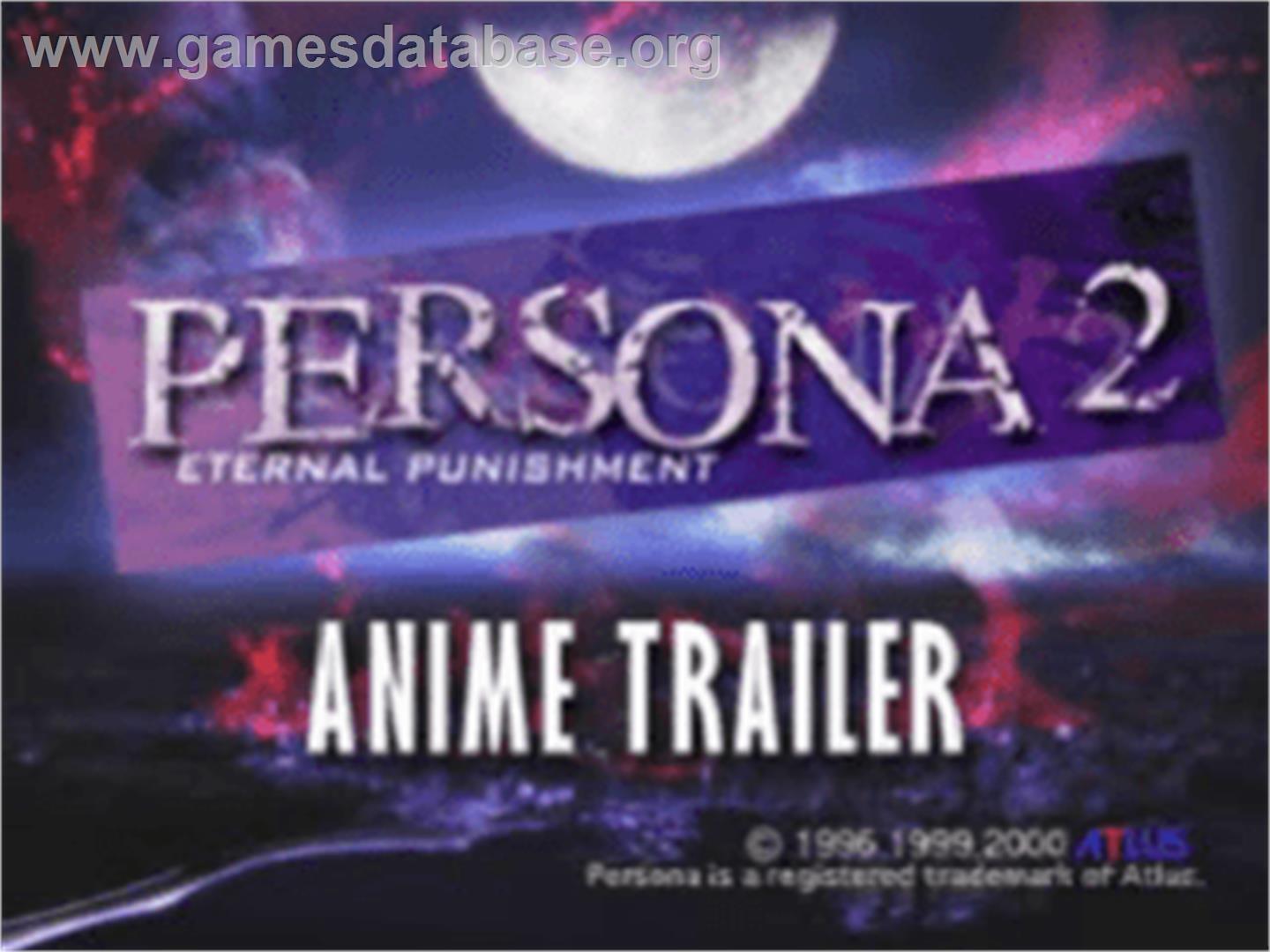 Persona 2: Eternal Punishment - Sony Playstation - Artwork - Title Screen