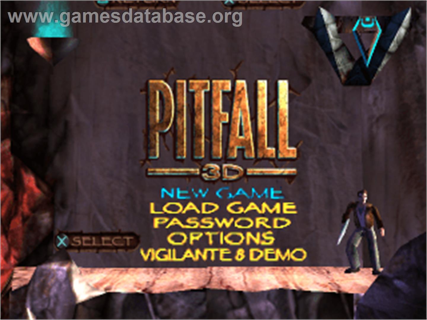 Pitfall 3D: Beyond the Jungle - Sony Playstation - Artwork - Title Screen