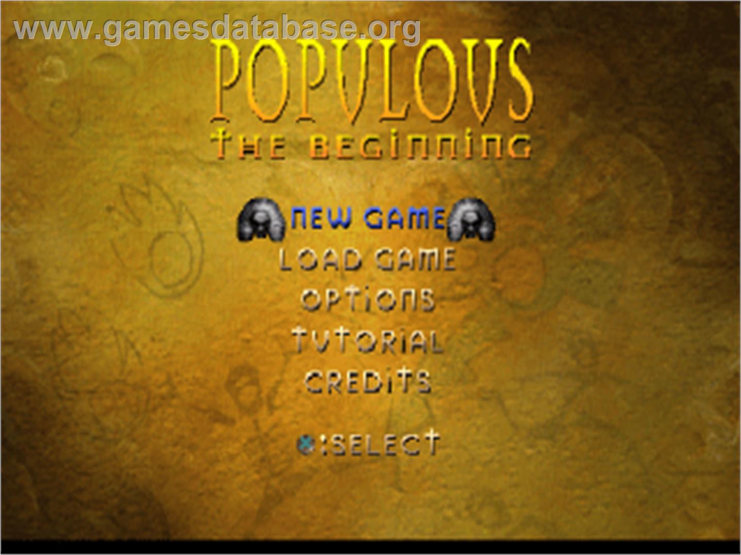 Populous: The Beginning - Sony Playstation - Artwork - Title Screen