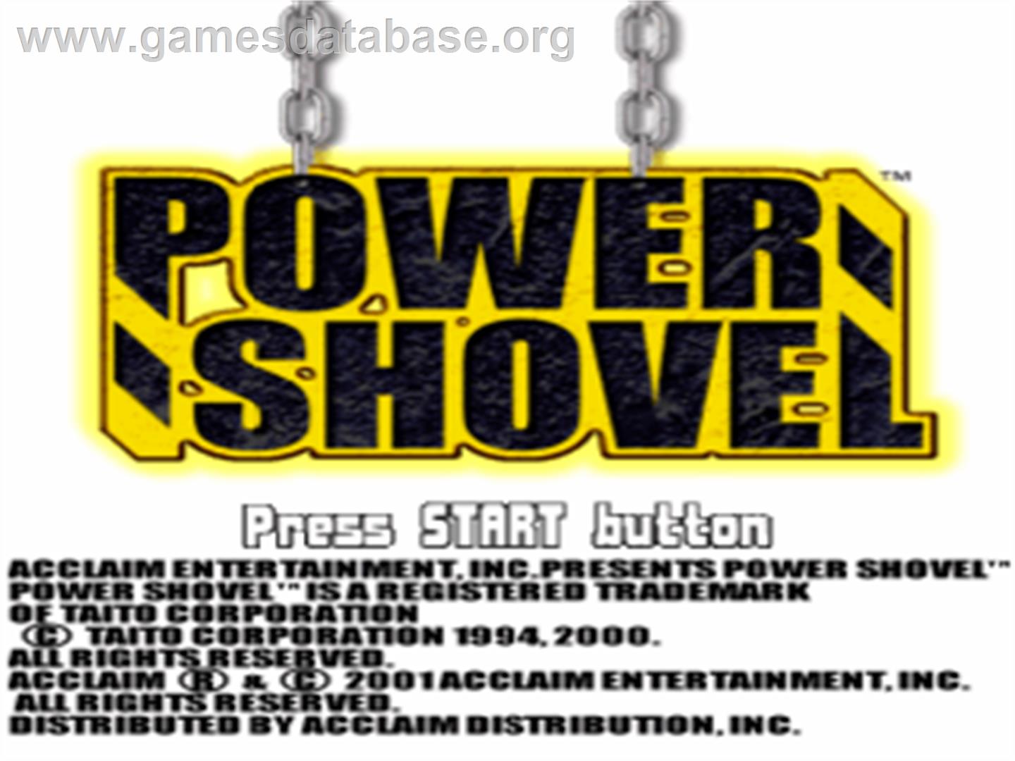 Power Shovel - Sony Playstation - Artwork - Title Screen
