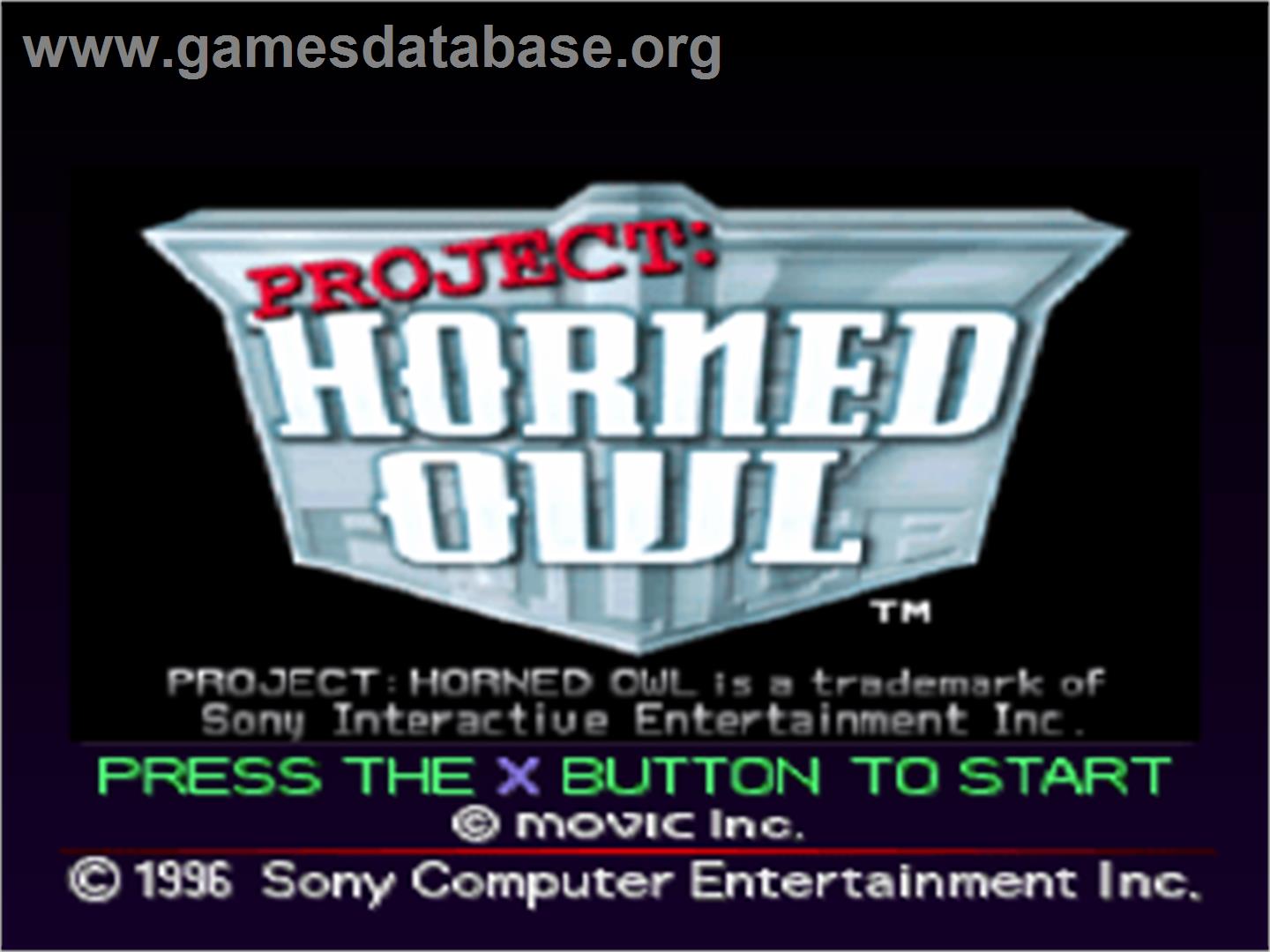 Project: Horned Owl - Sony Playstation - Artwork - Title Screen