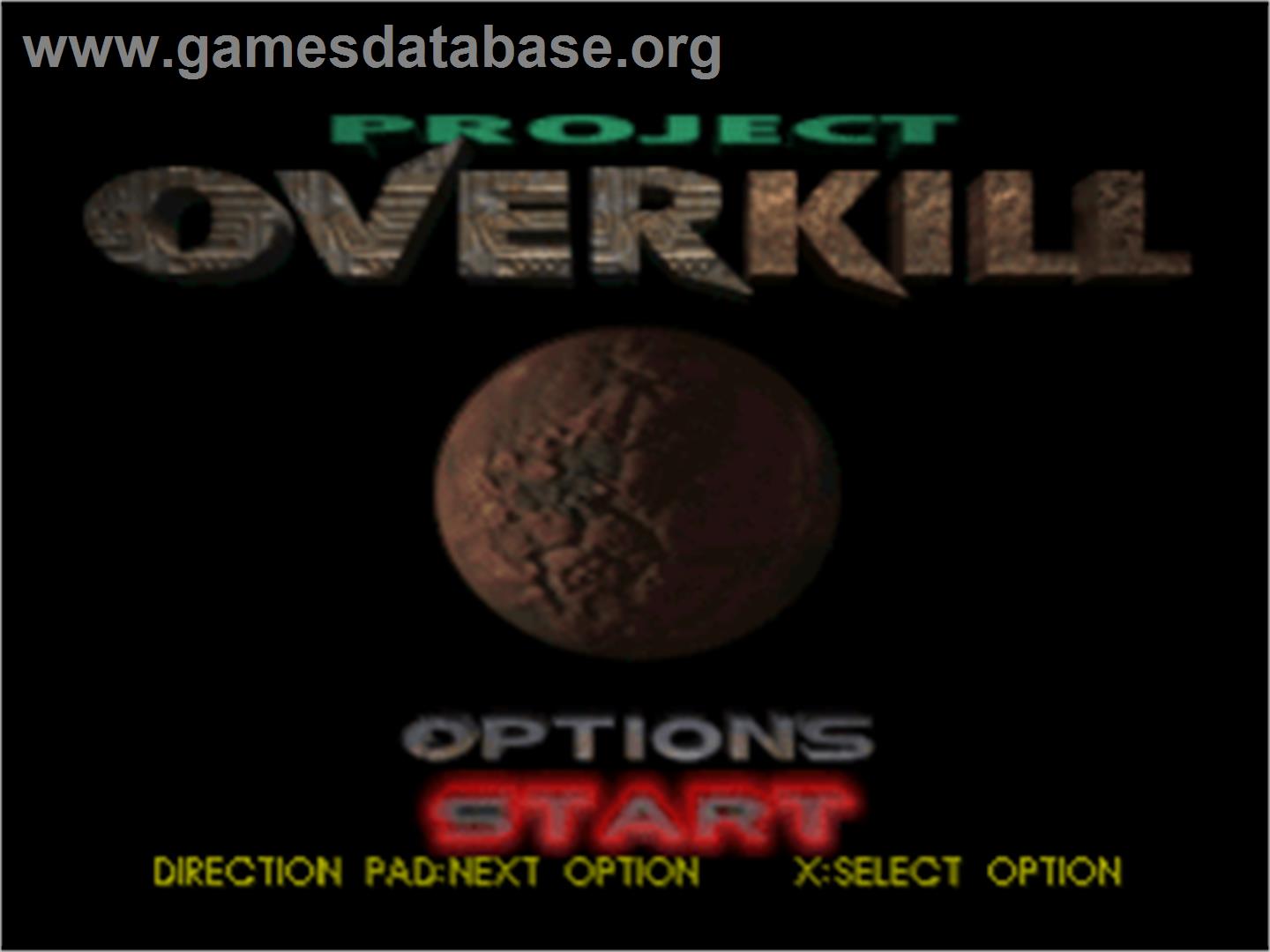 Project Overkill - Sony Playstation - Artwork - Title Screen