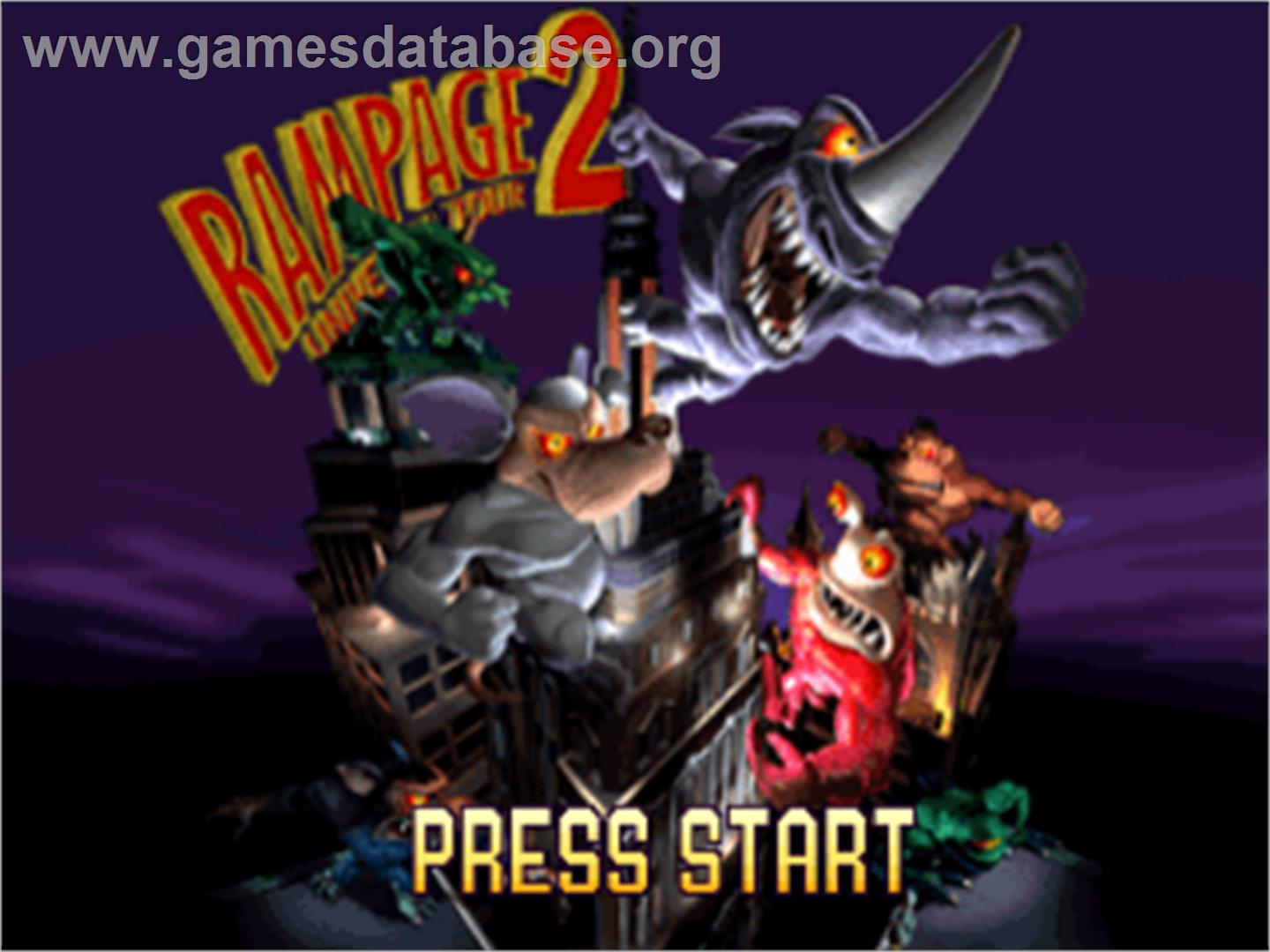Rampage 2: Universal Tour - Sony Playstation - Artwork - Title Screen