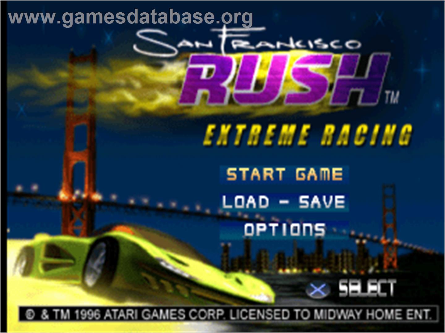 San Francisco Rush: Extreme Racing - Sony Playstation - Artwork - Title Screen