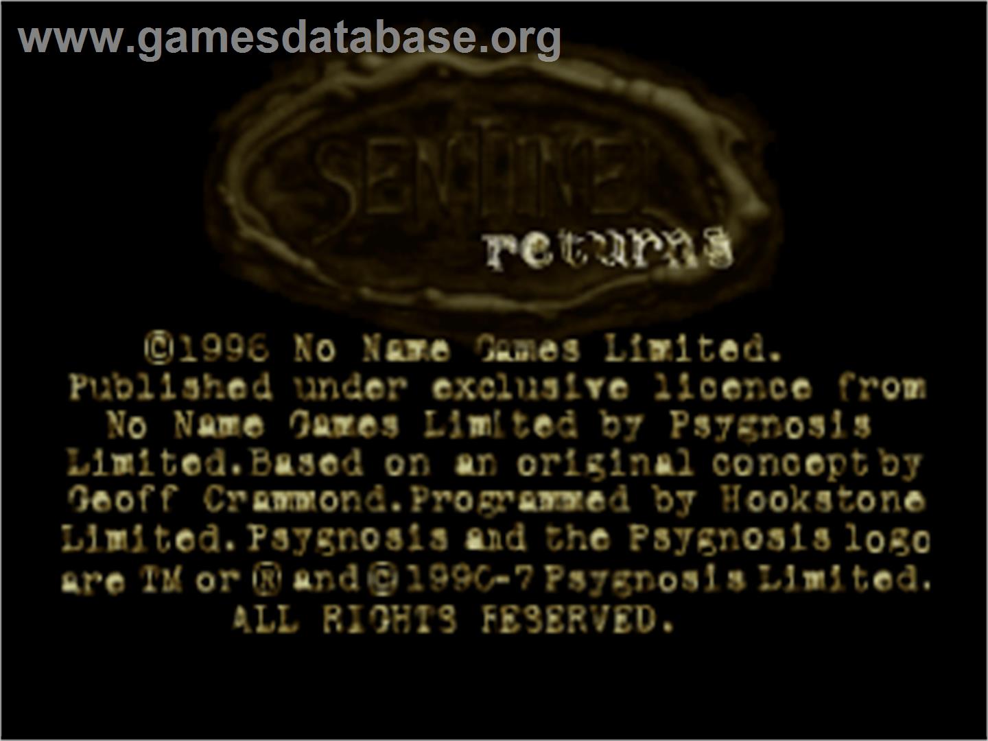 Sentinel Returns - Sony Playstation - Artwork - Title Screen