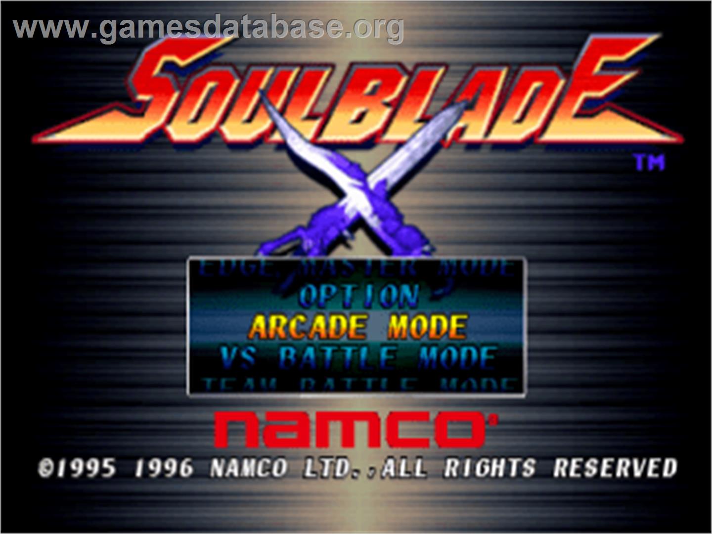 Soul Blade - Sony Playstation - Artwork - Title Screen