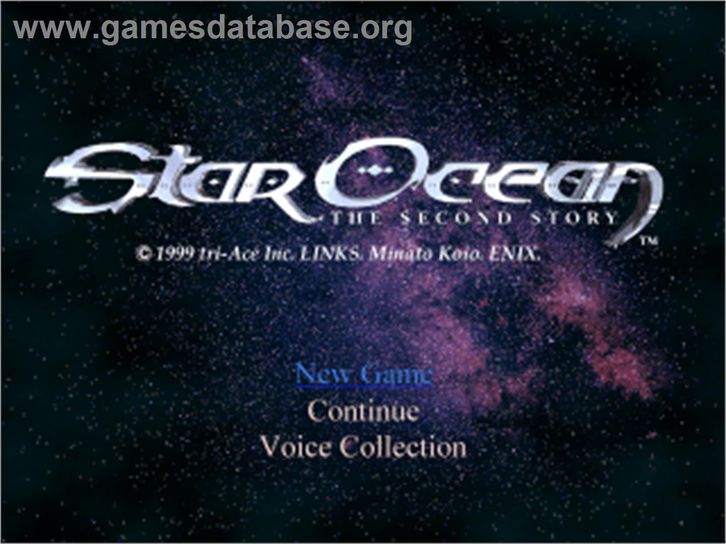 Star Ocean: The Second Story - Sony Playstation - Artwork - Title Screen