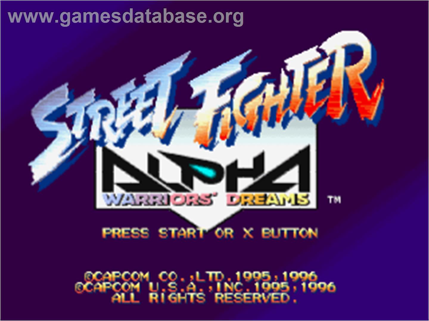 Street Fighter Alpha: Warriors' Dreams - Sony Playstation - Artwork - Title Screen