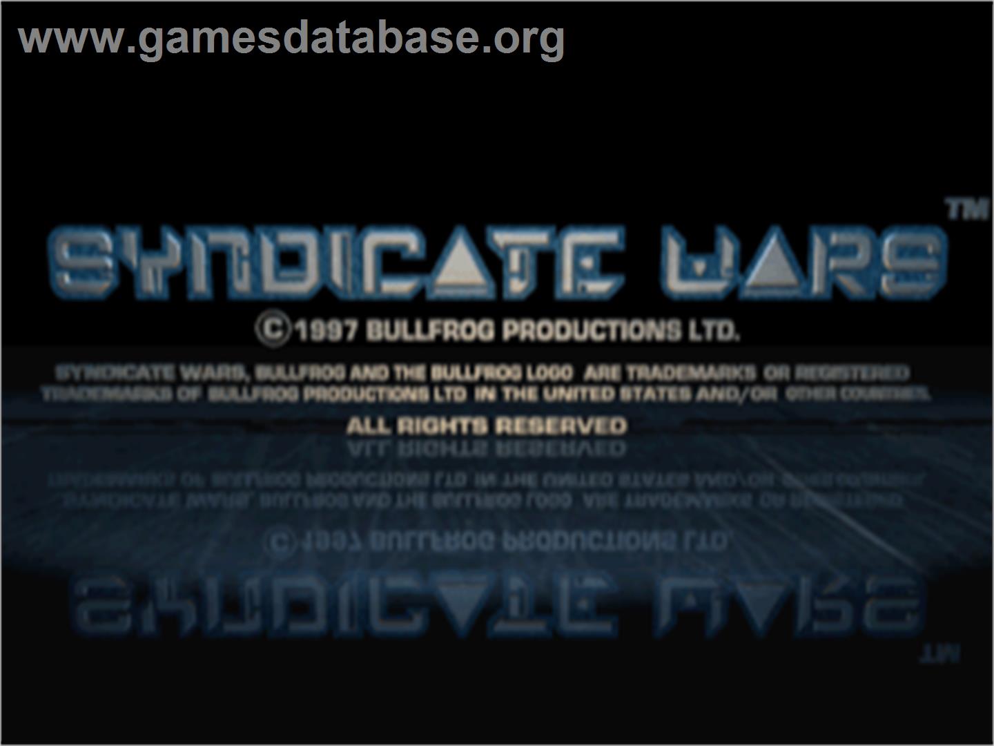 Syndicate Wars - Sony Playstation - Artwork - Title Screen
