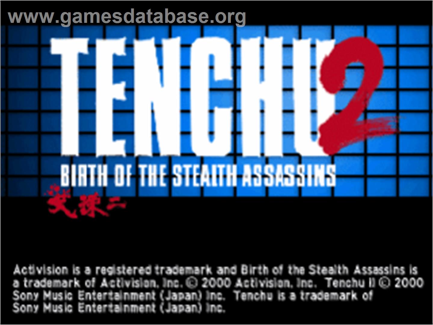 Tenchu 2: Birth of the Stealth Assassins - Sony Playstation - Artwork - Title Screen