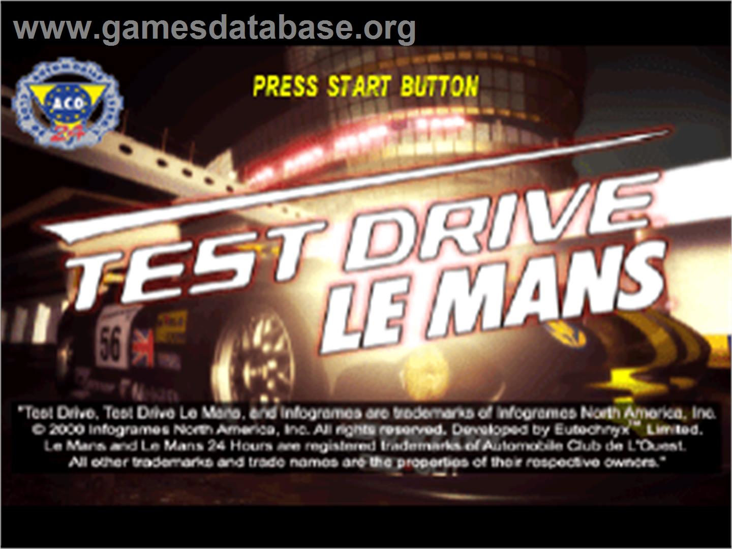 Test Drive: Le Mans - Sony Playstation - Artwork - Title Screen