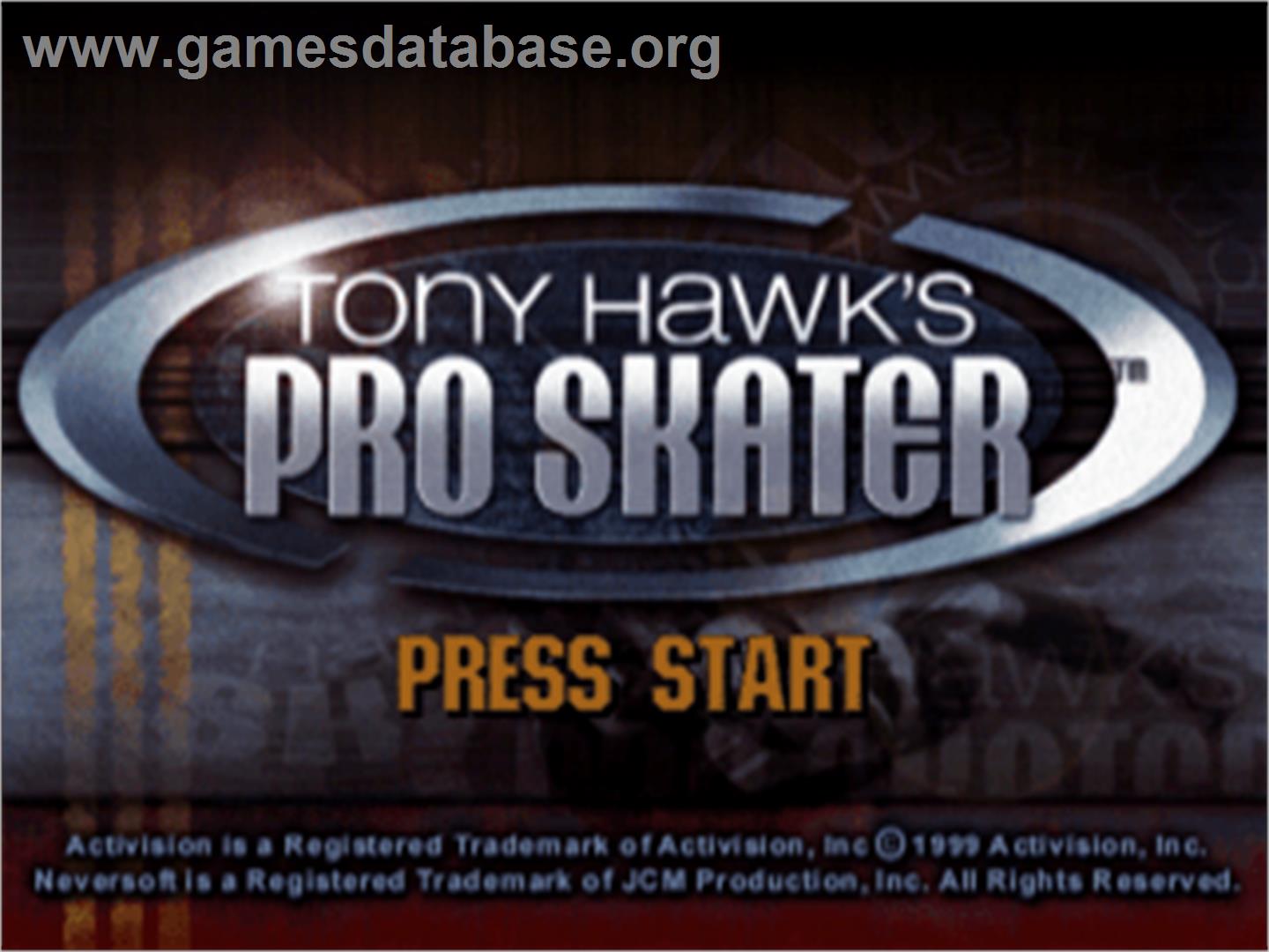 Tony Hawk's Pro Skater - Sony Playstation - Artwork - Title Screen