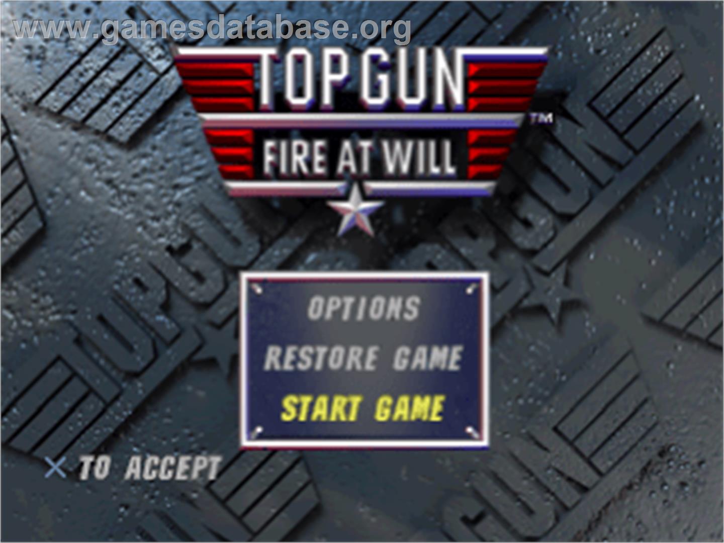 Top Gun: Fire at Will - Sony Playstation - Artwork - Title Screen
