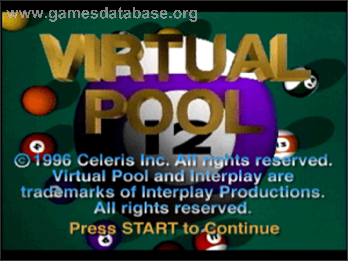 Virtual Pool - Sony Playstation - Artwork - Title Screen
