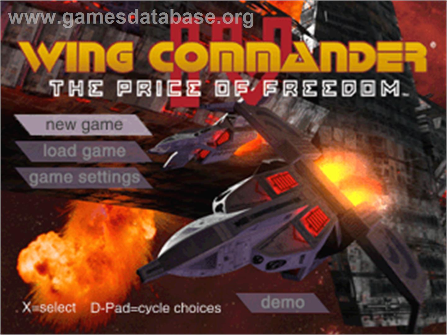 Wing Commander IV: The Price of Freedom - Sony Playstation - Artwork - Title Screen