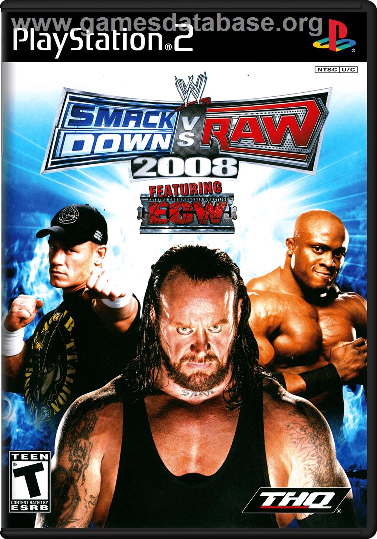 WWE Smackdown vs. Raw 2008 - Sony Playstation 2 - Artwork - Box