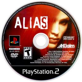 Artwork on the Disc for Alias on the Sony Playstation 2.