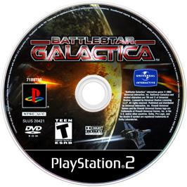 Artwork on the Disc for Battlestar Galactica on the Sony Playstation 2.