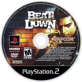 Artwork on the Disc for Beat Down: Fists of Vengeance on the Sony Playstation 2.