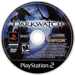 Artwork on the Disc for Darkwatch on the Sony Playstation 2.